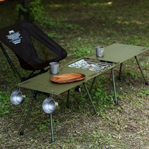 캠프빌리지 원액션 IGT 테이블2P+연결상판1P+가방세트, 원액션 IGT테이블 카키세트