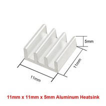 대형라디에이터En-Labs CPU GPU 전자 칩셋 방열용 은색 14x14x6mm 알루미늄 방열판 라디에이터 20 개, 03 11x11x5mm
