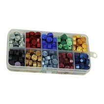 GHSHOP 왁스 인감 비즈 600Pcs 멀티 왁스 씰링 비즈 왁스 인감 스탬프 편지 청첩장 및 인사말 카드 씰링에 대한 훌륭한, 12.7x2x6.5cm, 실링 왁스, 혼합 색상