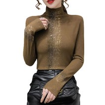 베러댓걸 블링라인 반하이넥 기모 긴팔 티셔츠
