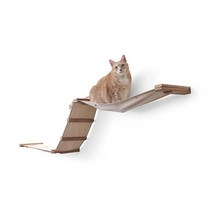 CatastrophiCreations Cat 다층 레이스웨이 해먹 벽걸이 라운저 오르기 및 놀이 가구 캣트리 선반 자연/천연 (LR11NANT), Natural Bamboo/Natural Canvas_