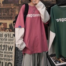GEE 맨투맨 티셔츠 4XL 오버핏 보세 빅사이즈 박스티 힙합 남자 뚱뚱한 쇼핑몰 사이트 코디 남친룩 긴팔