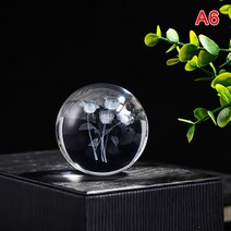 크리스탈 볼 유리 소품 태양계 구슬 조형물 수정 은하수 별60mm 3D 조각 크리스탈 공 문진 스탠드 치유 유, 06 A6
