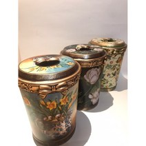 엔틱 리본 인테리어 고급 휴지통 쓰레기통, 목련