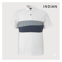 [인디안] [INDIAN] 절개배색 에리형 영무드 티셔츠-MITASXM3411