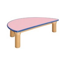 안전 분홍 반원 영유아 책상(기본다리)(240mm) H46-3 좌식용 어린이집책상 돌봄교실책상 유치원책상 공부방책상