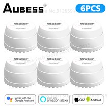 누수탐지기 휴대용 가스식 최신청음식 수도 수도배관 aubss tuya zigbee 수위 누출 스마트 홈 보안 보호 알람 알렉사 구글 어시스턴트, 6개