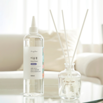 양재동 꽃시장향 꽃집향 생화향 이슬꽃 디퓨저 세트 + 리필액 500ml 대용량 디퓨져 리필 용액, 핑크