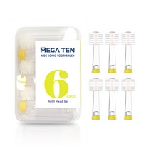 메가텐 전동칫솔 칫솔모 리필 6p 유아용 어린이용 성인용, 03 성인용(13세 이상) 6개입, 1개