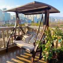 전원주택 야외 정원 고급 그네 의자 흔들 의자 벤치형 테라스 발코니 카페 스윙 의자 8, 프로방스 솔라 스윙【항산화 알루미늄 합금 PVC