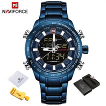 디젤시계 가성비시계 NAVIFORCE-럭셔리 남성 스포츠 시계 골드 쿼츠 Led 방수 손목 밀리터리