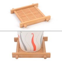 뱀부 찻잔 받침 나무격자디자인