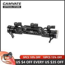 CAMVATE 15mm 19mm 레일 블록로드 클램프 양면 확장형 M6 포함 ARRI Rosette Mounts For DLSR 카메라 숄더 마운트 리그