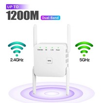 AC1200 무선 확장기 와이파이 증폭기 1200Mbps 라우터 익스텐더 앰프 신호 부스터 장거리 네트워크 액세스 포인트, 5G Repeater_미국 플러그