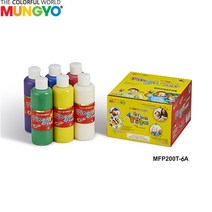 문교 NEW 핑거페인트 200ml 6색세트 / 핸드페인팅 유아용물감 MFP200T-6A