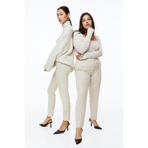 H&M 시가렛 팬츠 라이트 베이지/체크 0751471094