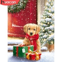 보석십자수 사각 원형 크리스마스 트리 산타 눈 겨울 강아지 인테리어 선물 보석자수 취미, 전체 라운드 50X70cm