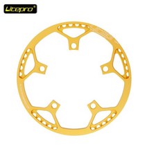 Litepro접이식 자전거 크랭크 BMX 사각 구멍 넓고 좁은 톱니 485052545658T 싱글 디스크 스퀘어 홀 스프로킷, Golden+47T