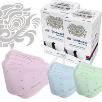 [BK헬스케어] 2+1 컬러마스크 대형 (블루/핑크/그린) 귀안아픈 숨쉬기 편한 마스크 미국FDA등록 도깨비마스크, 블루, 1박스, 30개입