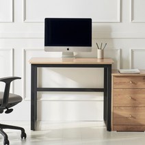 DIY 미슈레 LPM 철제 입식 컴퓨터 일자 책상 900, 블랙/오크