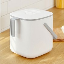 손잡이 음식물 음식 쓰레기통 2L 음쓰통 잔반통 원룸 미니 가정용 음쓰 보관 처리 싱크대 씽크대 휴지통, 기본, 아이보리