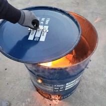 100L 폐드럼통 뚜껑포함/아궁이/소각통/휴지소각/오일분류/소각로DIY/공드럼통, 100L 드럼통 B