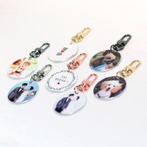 [당일출고] [양면인쇄] 메탈 포토 키링 사진을 보내주세요 열쇠고리 어린이집 차키 가방, 포토키링 원형(4cm X 4cm), 니켈, 1개