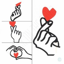 귀여운 손하트 스틱 1P 파티용품 꽃장식토퍼, (C타입)