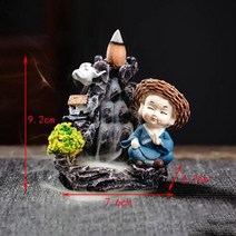 연꽃 불교초 향 촛대 캔들 절 버너 산맥 강 폭포 장식 홈 벽난로 역류 아로마 연기 분수 젠 홀더, XA083