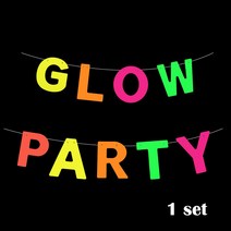 네온사인간판 붙이는 LED 라인 조명 글로우 파티 용품 풍선 UV 테이프생일 배너 화환 팔찌 롤리팝 블랙 라이트 장식, 27 Paper Garland M