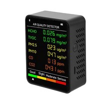 이산화탄소측정기 실내공기질 휴대용 온도 습도 측정기 6In 1 PM2.5 PM10 HCHO TVOC CO 공기 품질 감지기, 06 6 in 1