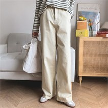 코지일이삼 코지23 여자 가을 컬러 색감좋은 미니멀패션 면100% 와이드팬츠 (7395982)