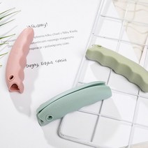 디엠몰 3P 말랑 완두콩모양 장바구니 비닐봉지 쇼핑 봉투 실리콘 손잡이 끈덮개 끈잡이, 랜덤