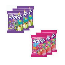 크라운 마이쮸 딸기 복숭아 284g + 포도 사과 284g, 3세트