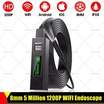 차량 블랙박스 채널 1 2 후방 카메라8mm 5.0MP 1200P 무선 WIFI HD 내시경 카메라 IOS 아이폰 안 드 로이드, 01 1m_01 Soft Cable
