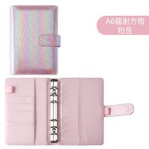 A6 바인더 예산 PU 가죽 플래너 포켓 비용 워크 북 시트 노트북 현금 봉투 저축 돈 Organiz 내 계정, [02] Laser - Purple