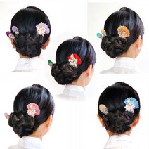 {레오넬} 부채꽃_5컬러 한복뒤꽂이 비녀 혼주 뒤꽂이 혼주비녀 한복핀 전통 꽂이 헤어코사지 장식