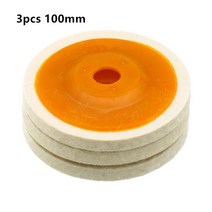 가구광택제 왁스 클리너 광택컴파운드 100/125mm 양모 펠트 연마 그라인딩 휠 패드 앵글 버핑 휠 금속 대, CHINA_3pcs 100x8x16mm 2