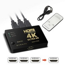 4K 2K 3x1 HDMI 케이블 분배기 HD 1080P 비디오 스위처 어댑터 Xbox PS4 DVD HDTV PC 노트북 tv용 3 입력 1 출력 포트 허브, Add Remote Control