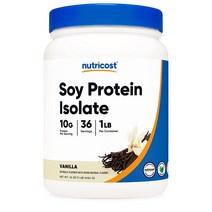 뉴트리코스트 Soy Protein 소이 프로테인 분말 파우더 1LBS 454g 바닐라맛, 1개