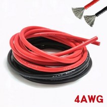 4AWG 실리콘 케이블/ 25SQ / 주석도금 / 허용전류 200A / 내열온도 200도, 4AWG 검정 1M, 1개