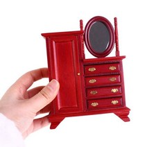 엔틱화장대 화장대서랍장 북유럽 모던 럭셔리 화장대 수납 콘솔 엔틱 서랍형 확장형 서랍장 luxury dressing table 1 12 인형 집 미니어처 나무 메이크업 드레싱, 15x11.3x4cm