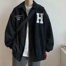 SJW 봄가을 남성 골덴 코듀로이 자켓 오버핏 점퍼 블루종 아우터 간절기 캐주얼 빅사이즈