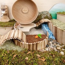 골든 햄스터 집 케이지 용품 은신처 사육장 베딩 펫똑 로얄 테일즈 토끼 고슴도치 도마뱀 애완동물 온도 키우기 산소방, 높고 낮은 울타리 60cm