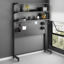 철제구멍선반 앵글 조립식 메탈 창고 진열대 랙, 강화블랙-146x39x195 액세서리 포함