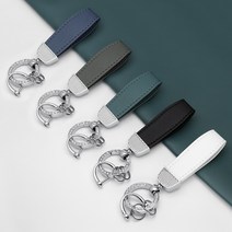 유투카 포터 2 스타렉스 아반떼MD YF쏘나타 i30 그랜저TG 엑센트 차 키케이스 스마트 키홀더 TPU 차 키커버 키링, (추가구매)_가죽스트랩, 실버라인_딥블루