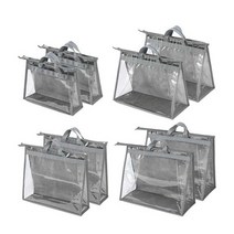 8 Pcs 핸드백 먼지 봉투 지우기 지갑 스토리지 주최자 옷장 여분의 대형 핸드백 먼지 지퍼 가방, gray
