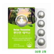 편안한 테아닌 60정 츄어블 스트레스 인한 긴장완화 영양제 L-테아닌 감마오리자놀 숙면 수면 추천, 2개, 30정