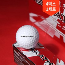 던롭 4박스 총60구 스릭슨 NEW 마라톤 골프공, 4개, 화이트, 15개입