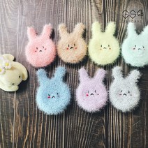 364days 핸드메이드 수세미 귀여운 토끼 수세미 무지개 솜사탕 아기수세미 주방수세미 손뜨개 집들이선물 답례품 판촉물 수세미세트, 02.파스텔베이지(개별포장) 1개, 고리x